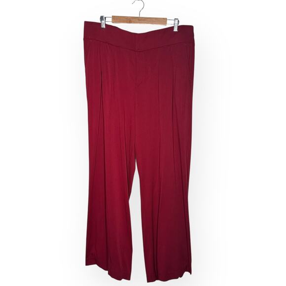 New TORRID Pleated Wide Leg Stretch Challis High-Rise Pants Red Baggy Relaxed - Picture 3 of 11
